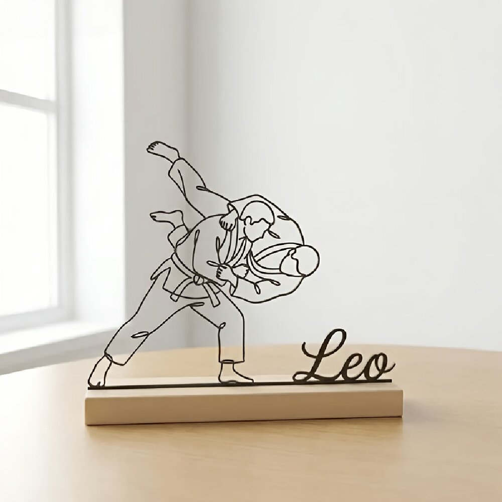 Personalized Engraved Gift - Statue d'arts martiaux de judo gravée