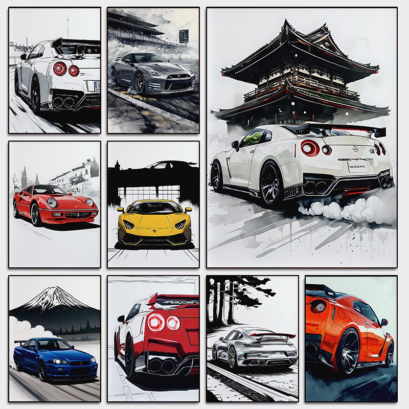 Luxury Lifestyle Cars - Affiche d'art mural de supercar de