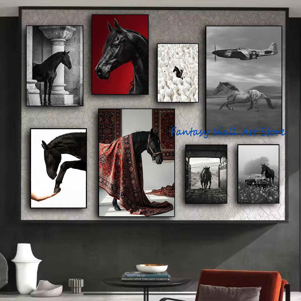 Luxury Lifestyle Picture - Photos de chevaux noirs, art mural
